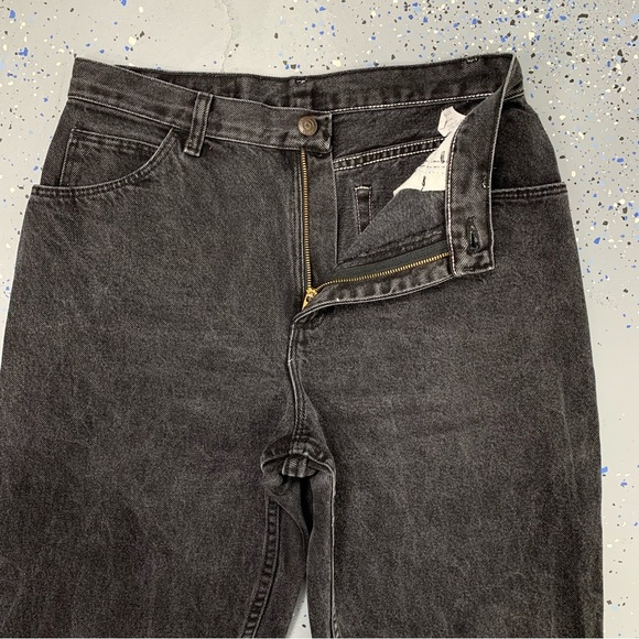 Vintage 80s Gitano Black Denim Jeans High Waist Tapered Leg 12 Petite 31"x29" - Picture 2 of 12